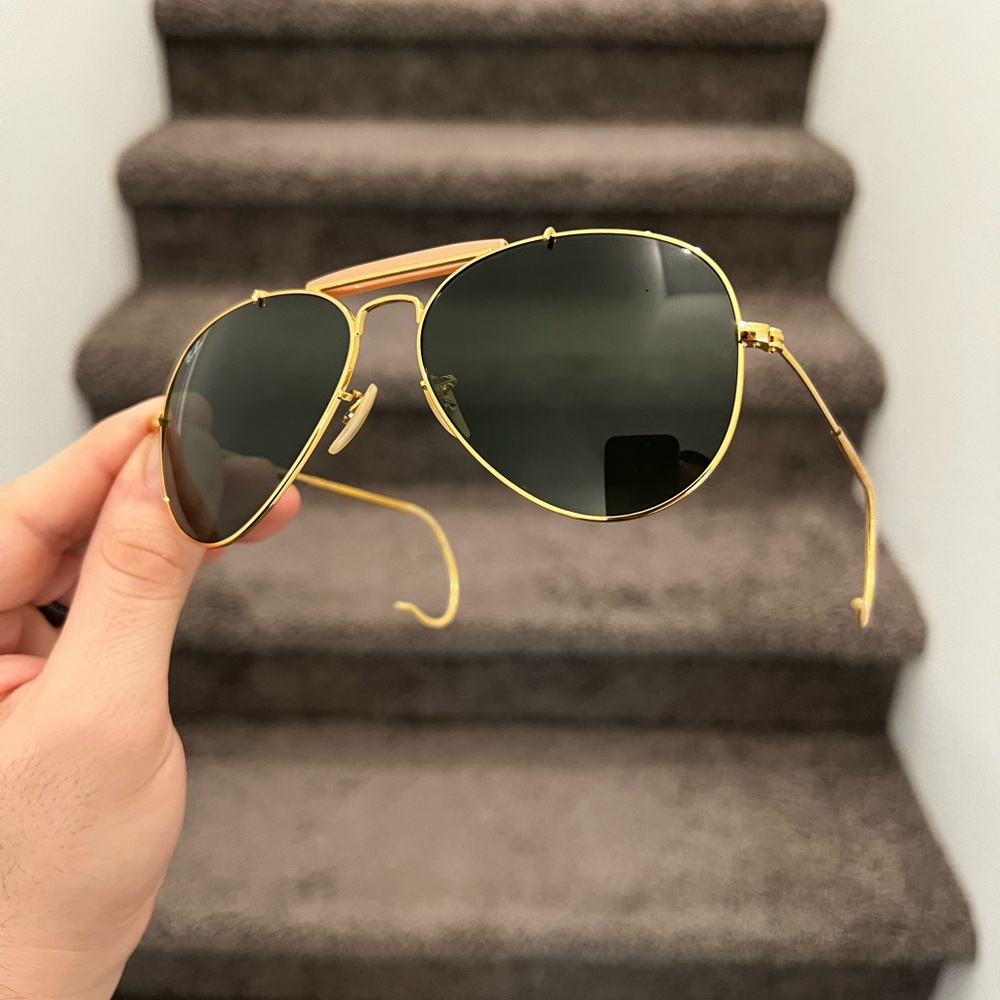 NEW Ray-Ban Outdoorsman Gold Frame Green Classic G-15 RB3030 58mm ADJUSTABLE